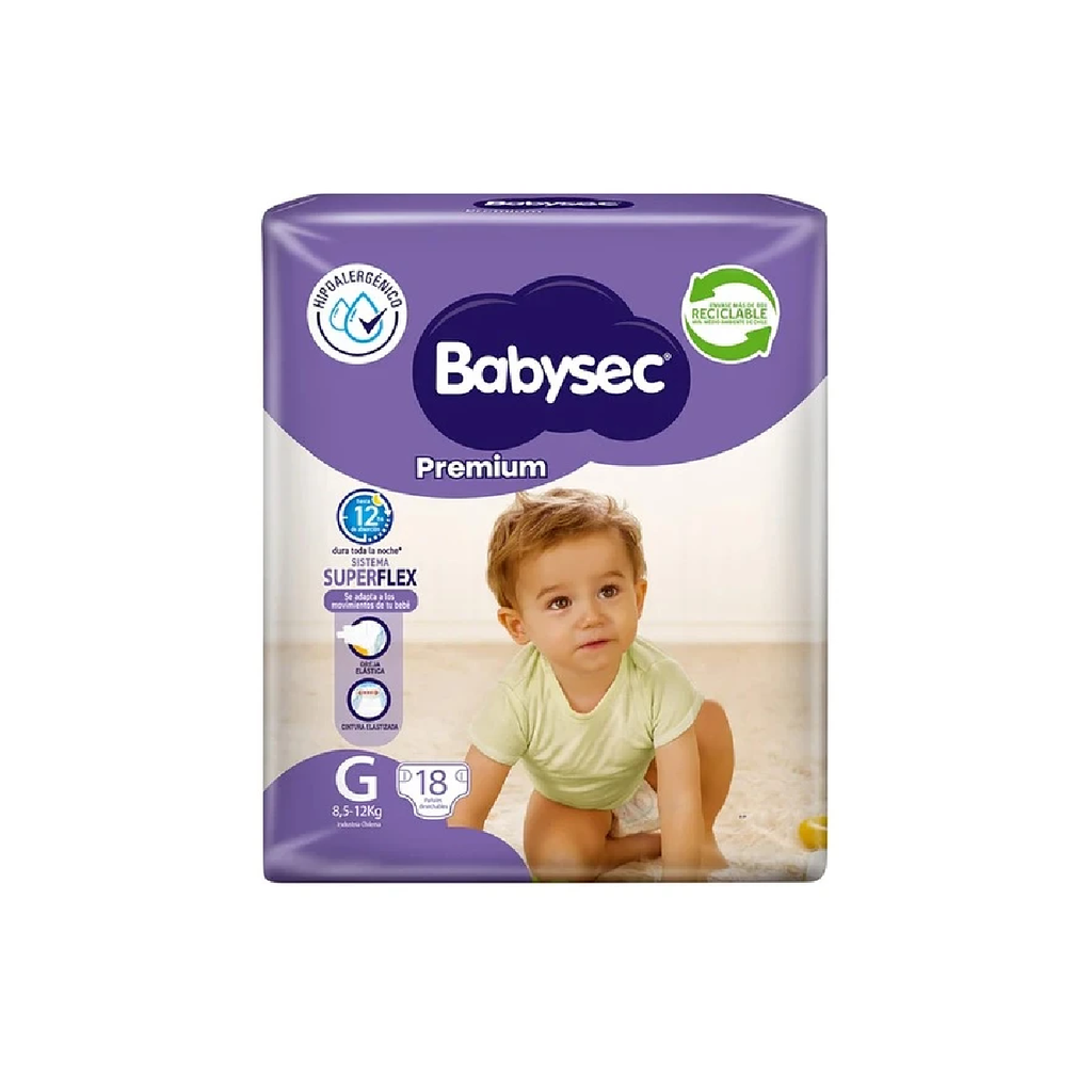 Pañal G BABYSEC 18un 