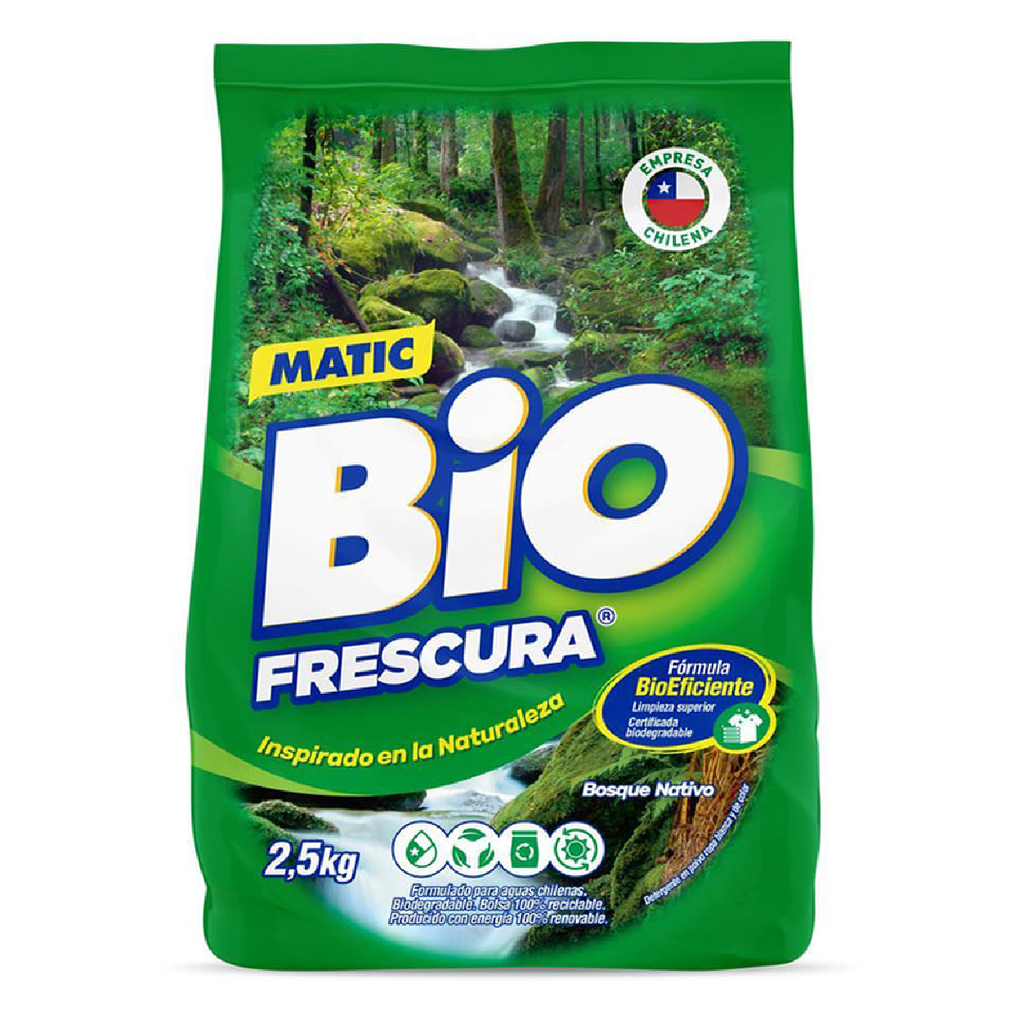 Detergente en polvo Verde BIOFRESCURA 2,5kg 