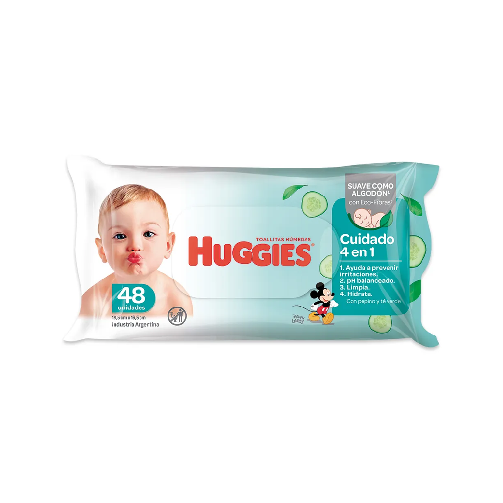 Toalla Húmeda Cuidado 4en1 C/Tapa HUGGIES 48un
