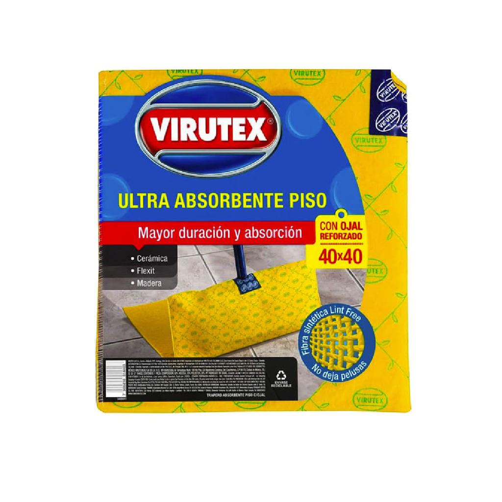 Trapero Ultra Absorbente Simple c/ojal Clásica 40x40 VIRUTEX 1un