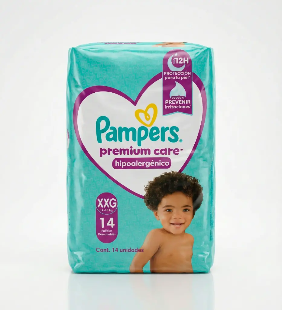 Pañal Premium Care XXG Pampers 14un