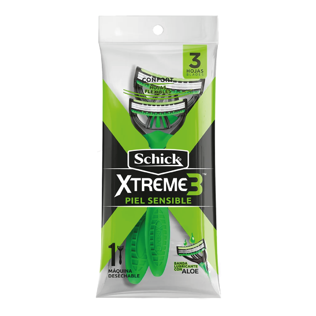 Máquina de afeitar piel sensible SCHICK XTREME3 1un 