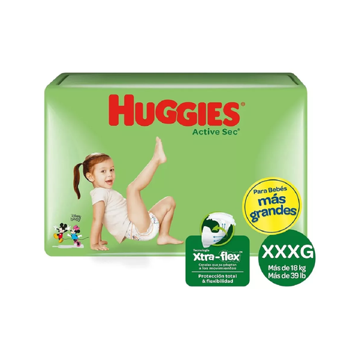 [10456] Pañal Active Sec XXXG Smurf HUGGIES 10un