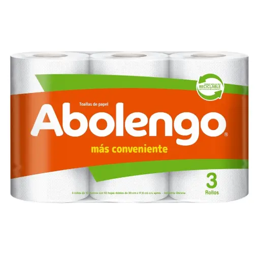[10290] Papel Toalla Conveniente Abolengo 3x10mts 