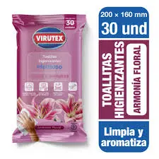 [10466] Toalla Higienizante Pouch Armonia Floral Virutex 30un 